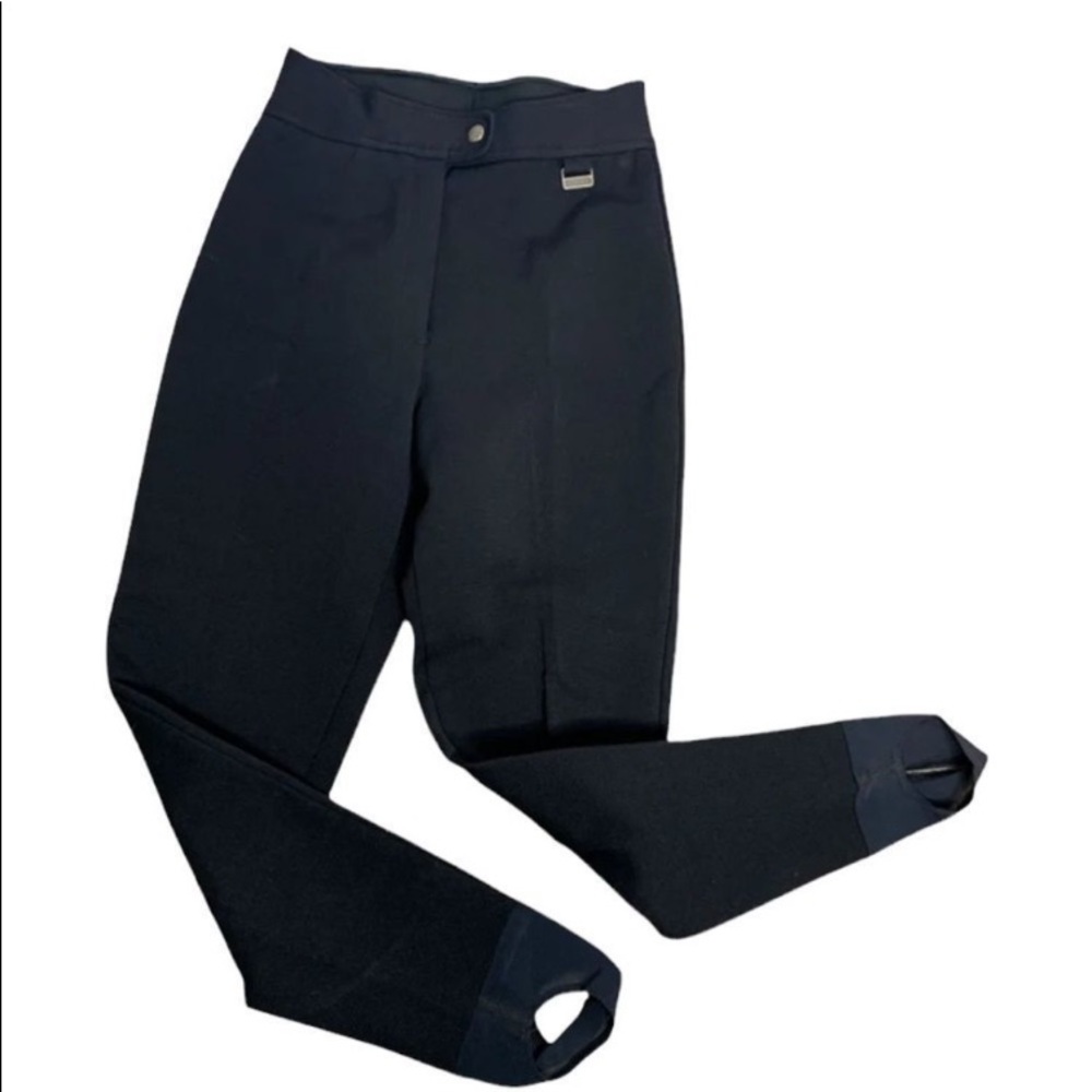 VINTAGE EDELWEISS STIRRUP LEGGINGS  SKIWEAR black Ski pants SZ 8 MADE IN USA